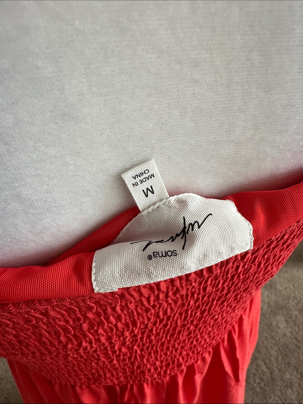 Soma Red Maxi Dress with Smocked Bodice - Picture 5 of 8